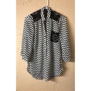 Wishful Park | Sheer Half Button Down